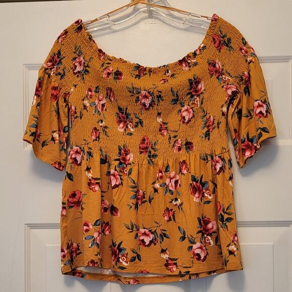 BOHO Shirt by Ricki's Floral Off Shoulder Style Size S/P - Picture 8 of 11